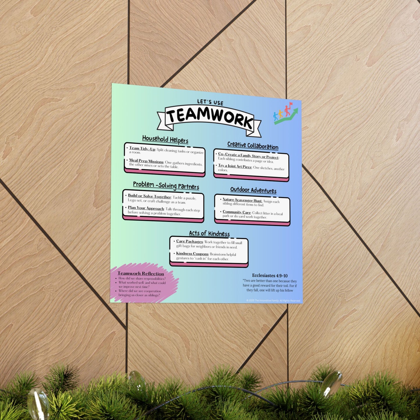 Let's Use Teamwork – Sibling Collaboration Poster