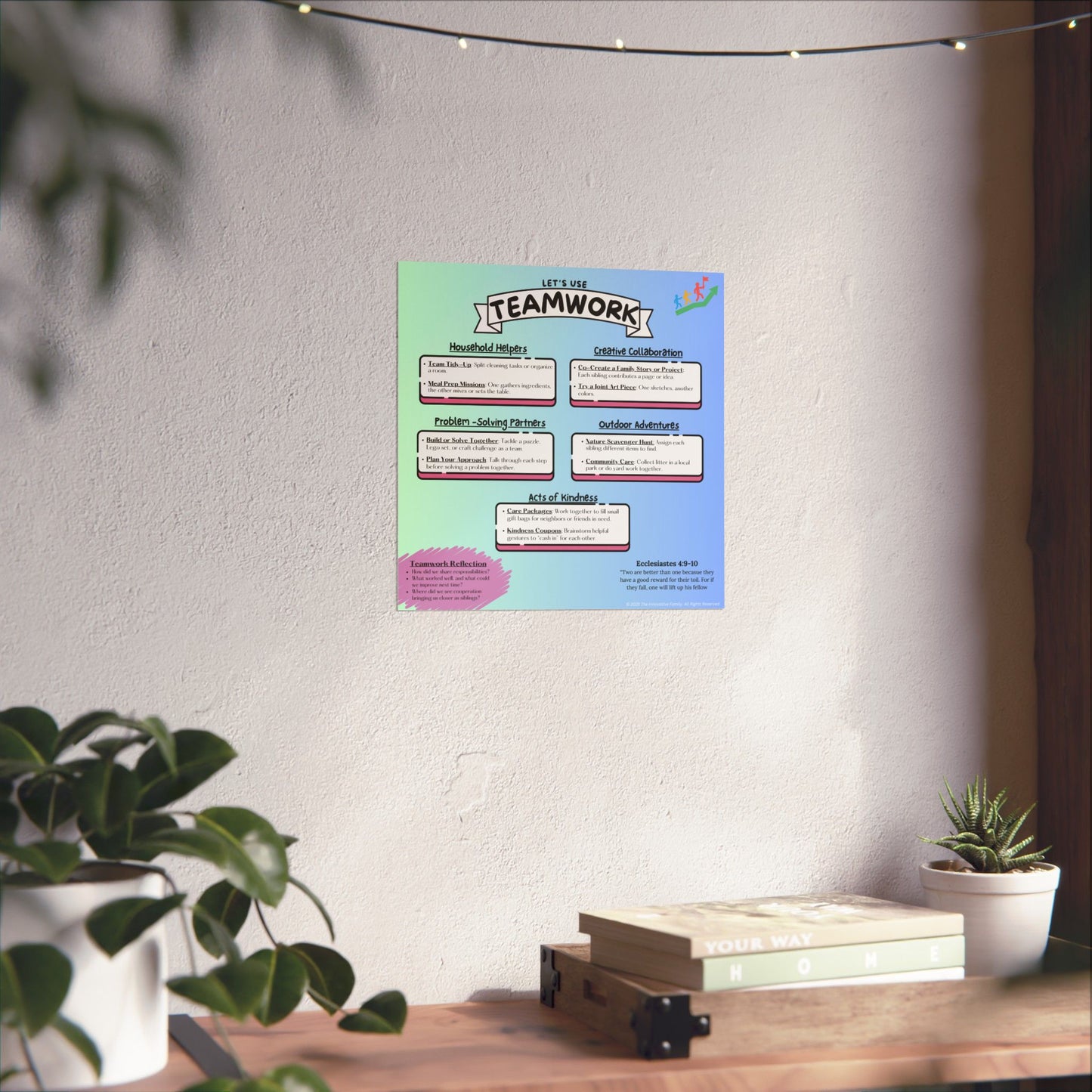Let's Use Teamwork – Sibling Collaboration Poster
