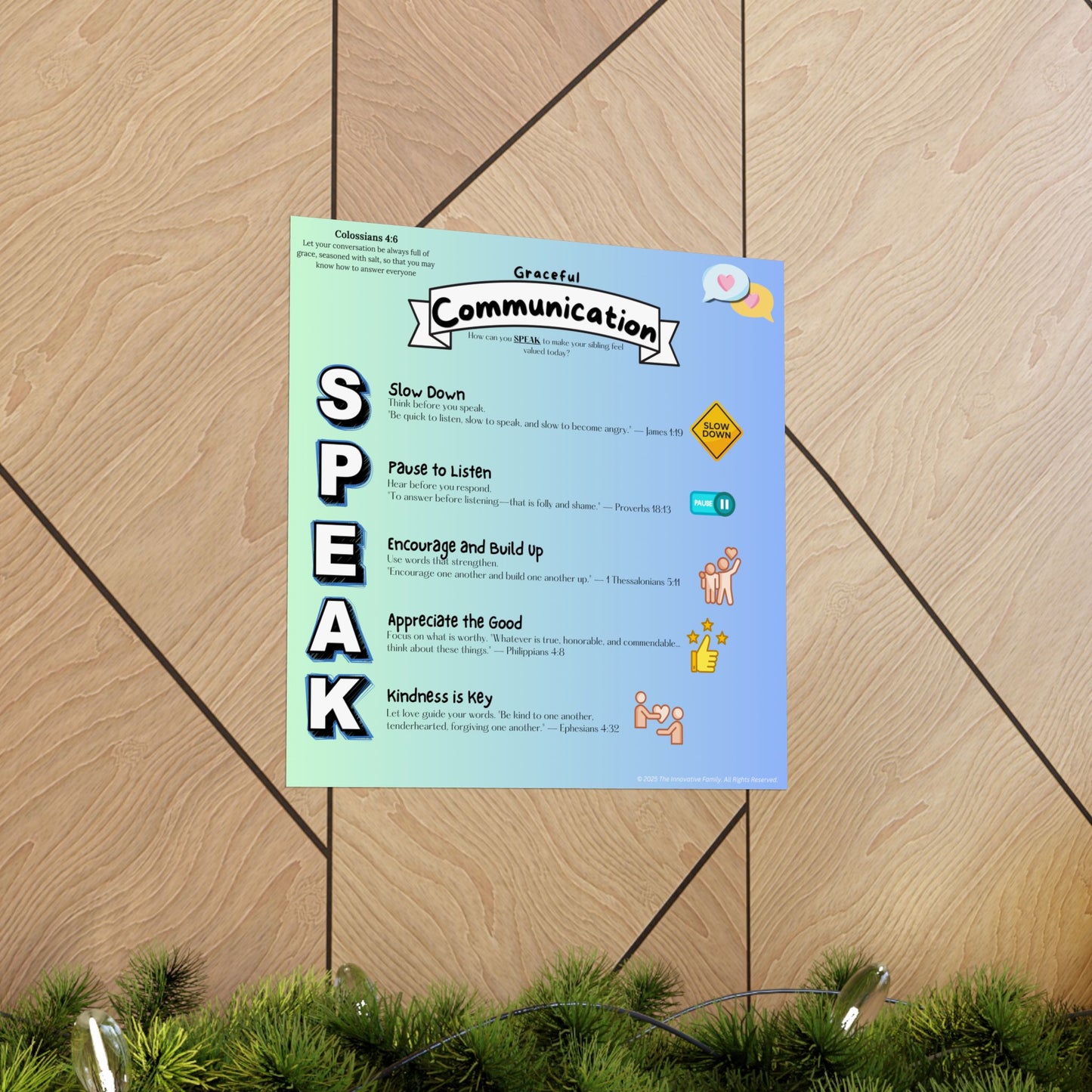 "SPEAK" Gracefully – Biblical Communication Skills Poster