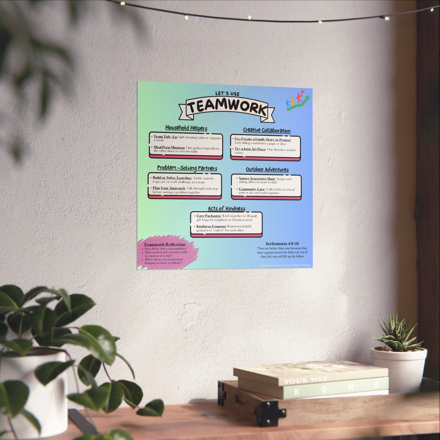 Let's Use Teamwork – Sibling Collaboration Poster
