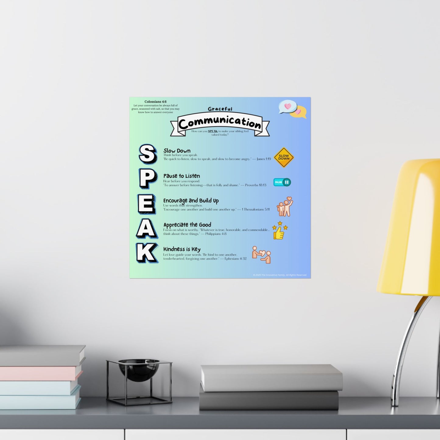 "SPEAK" Gracefully – Biblical Communication Skills Poster