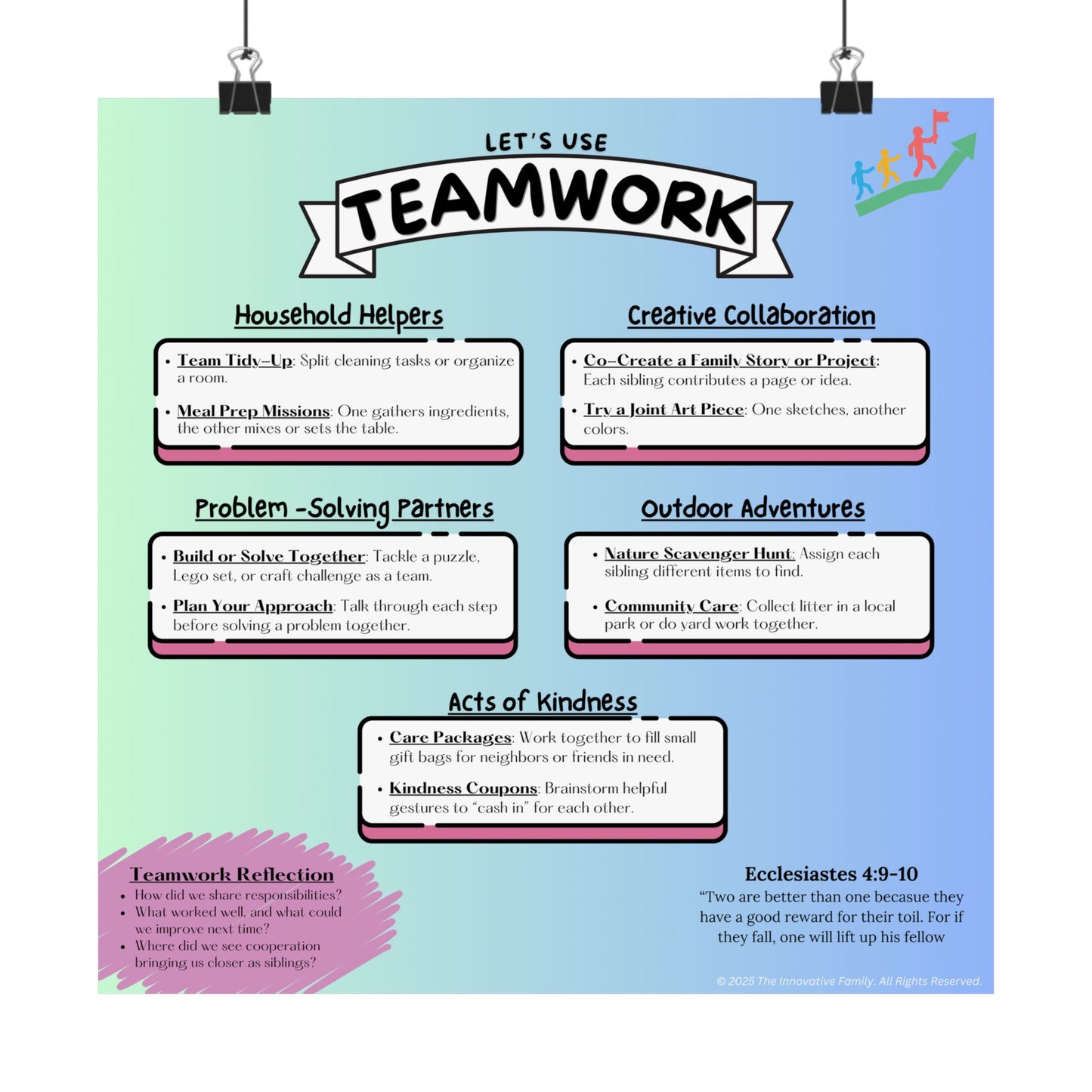 Let's Use Teamwork – Sibling Collaboration Poster