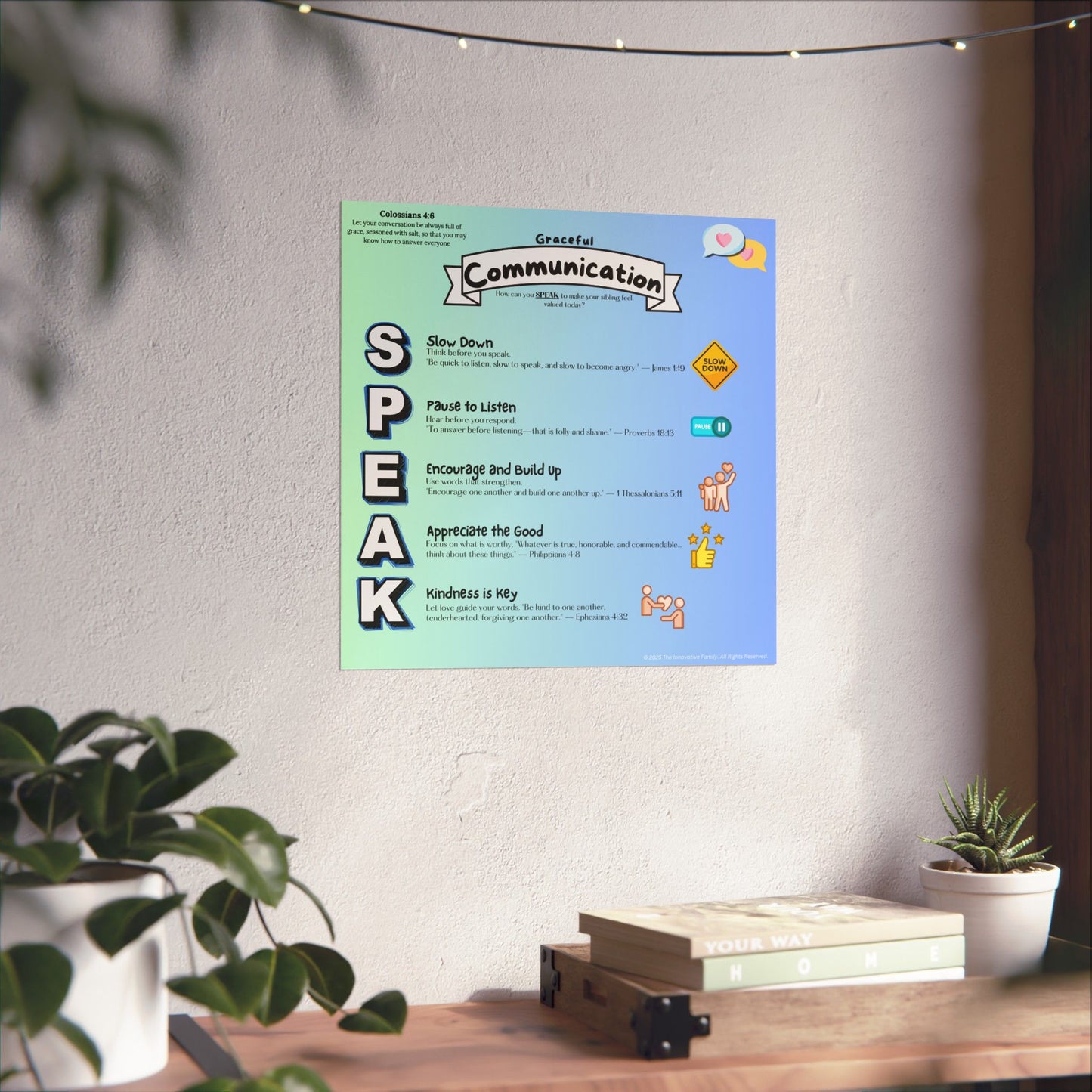 "SPEAK" Gracefully – Biblical Communication Skills Poster