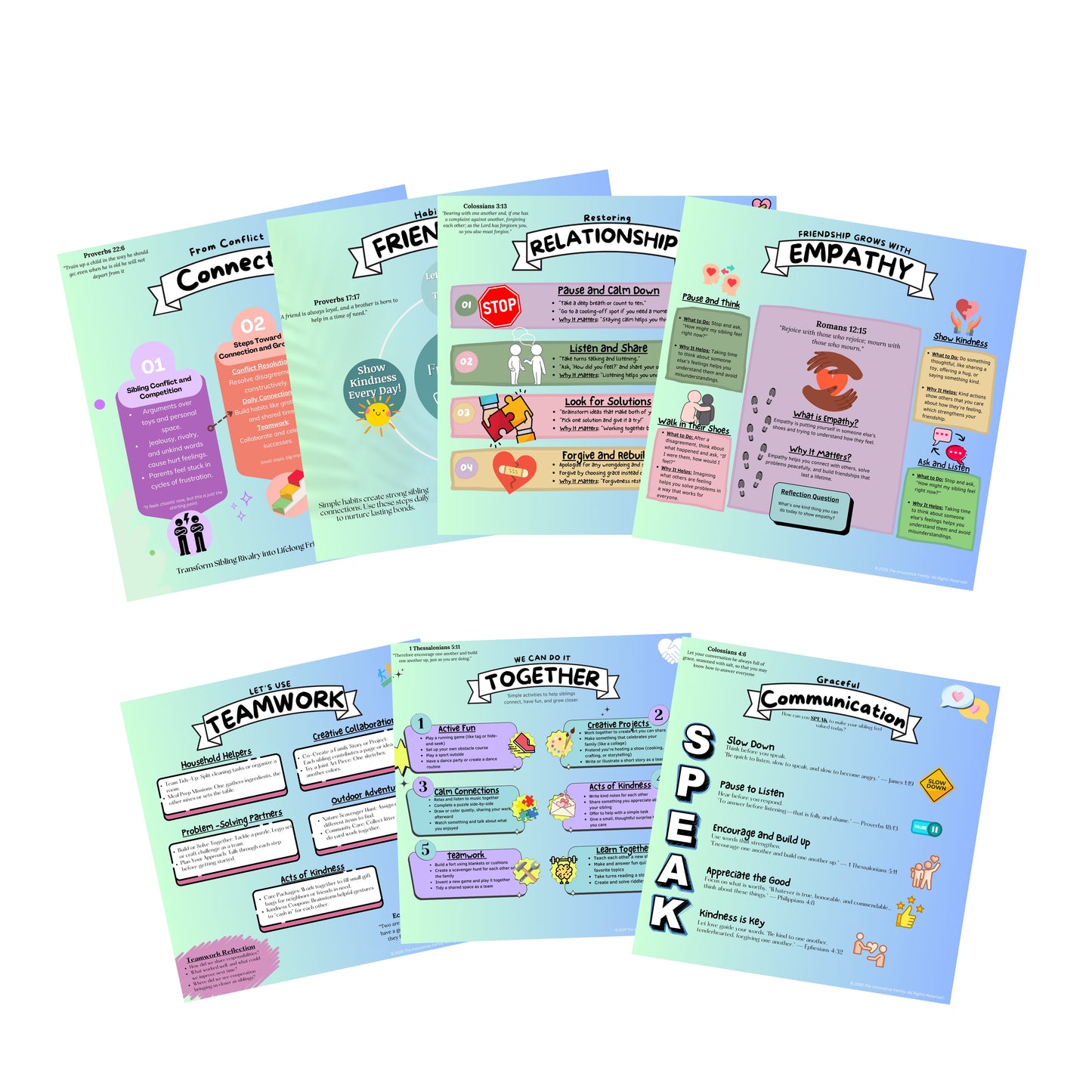 Rooted in Wisdom Full Set (7 Posters, 12"x12") – The Complete Sibling Harmony Toolkit