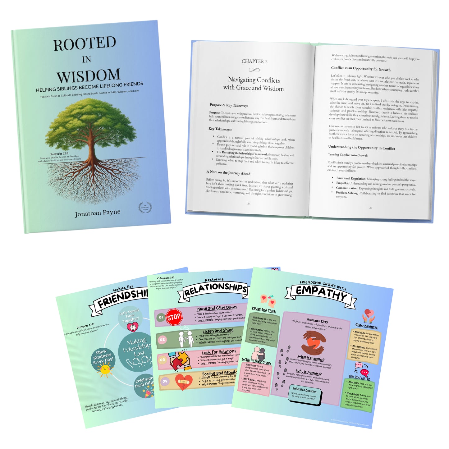 The Sibling Foundations Bundle – Rooted in Wisdom Book + 3 Posters